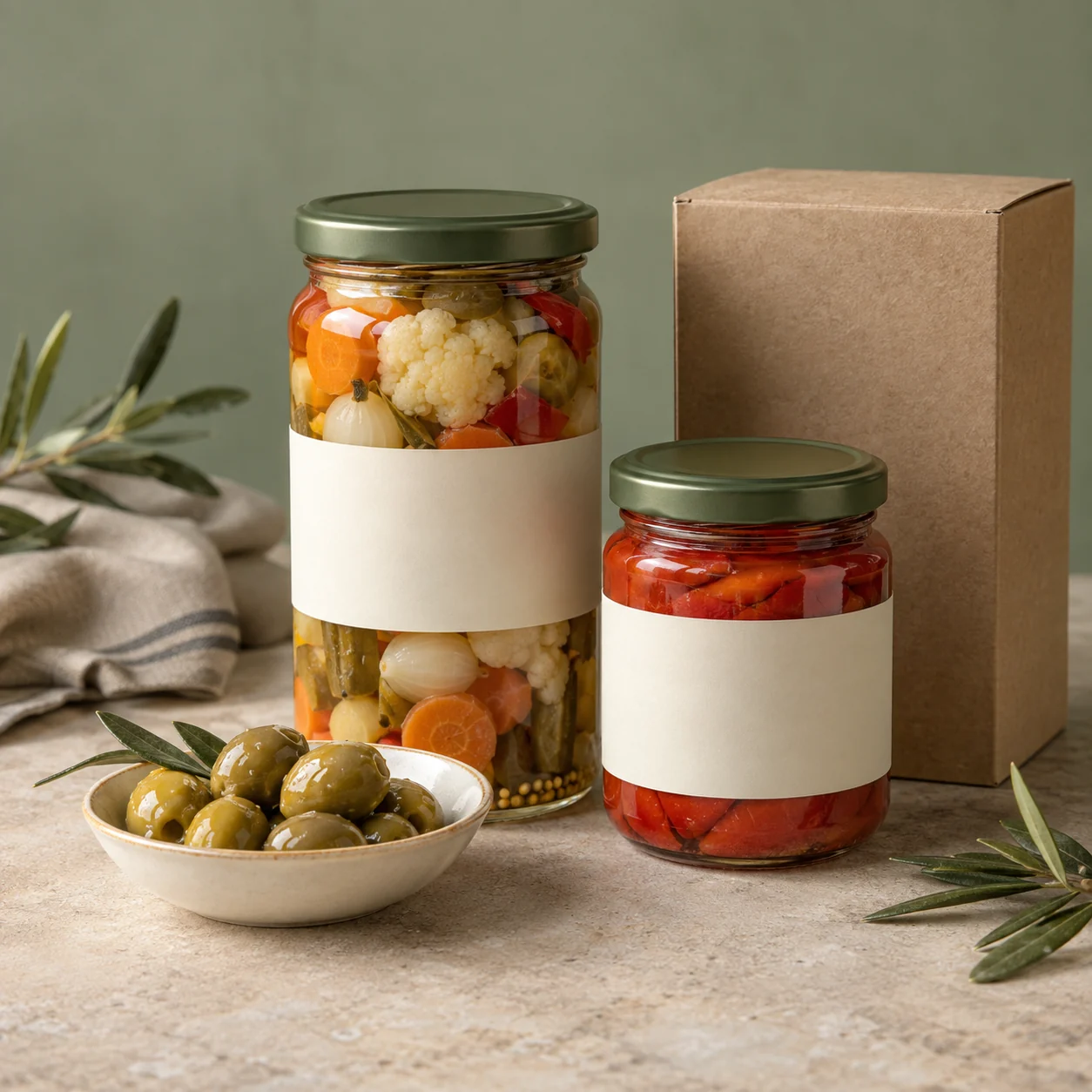Envases y muestras para un proyecto de marca de distribuidor