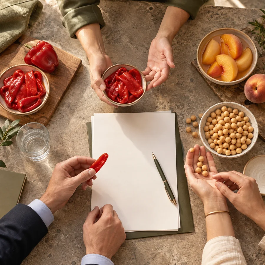 Coordinación comercial entre comprador, fabricante e interlocutor de IBERFOODS