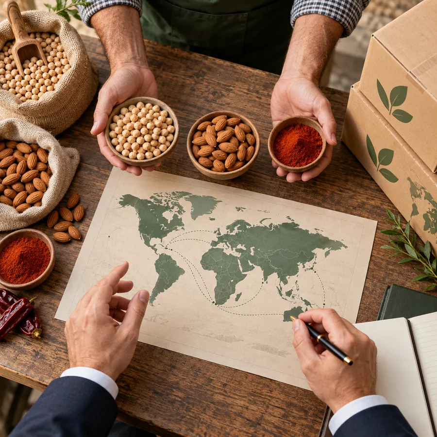 Presentación de legumbres, frutos secos y especias para nuevos mercados